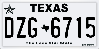 TX license plate DZG6715