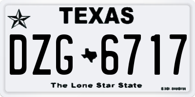 TX license plate DZG6717