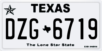 TX license plate DZG6719
