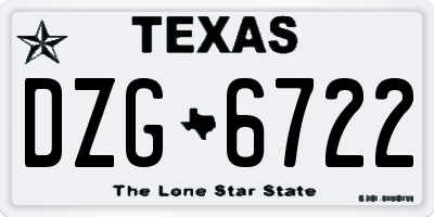 TX license plate DZG6722