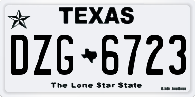 TX license plate DZG6723
