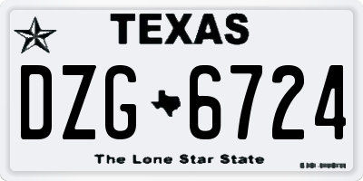 TX license plate DZG6724
