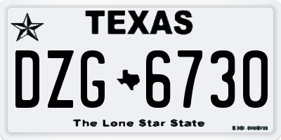 TX license plate DZG6730