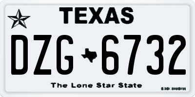 TX license plate DZG6732