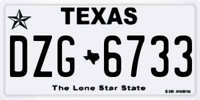 TX license plate DZG6733