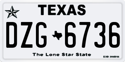 TX license plate DZG6736