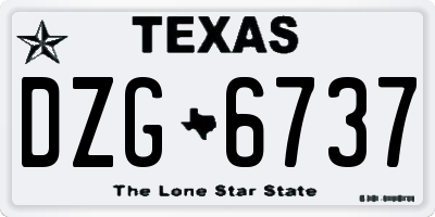 TX license plate DZG6737