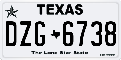 TX license plate DZG6738