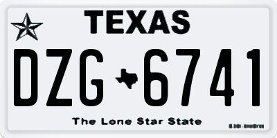 TX license plate DZG6741