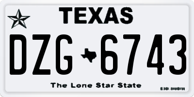 TX license plate DZG6743