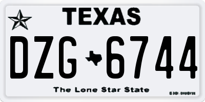 TX license plate DZG6744