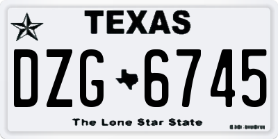 TX license plate DZG6745
