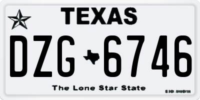 TX license plate DZG6746