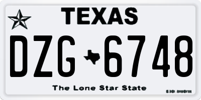 TX license plate DZG6748