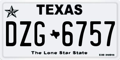 TX license plate DZG6757