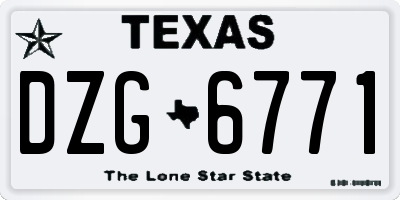 TX license plate DZG6771