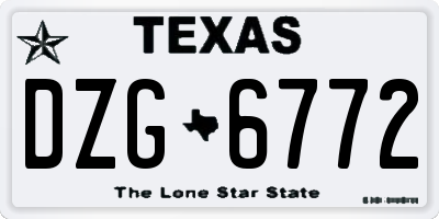 TX license plate DZG6772