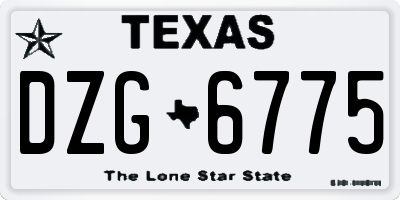 TX license plate DZG6775