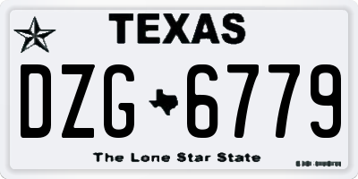 TX license plate DZG6779