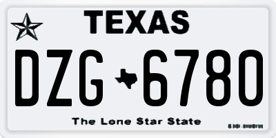 TX license plate DZG6780