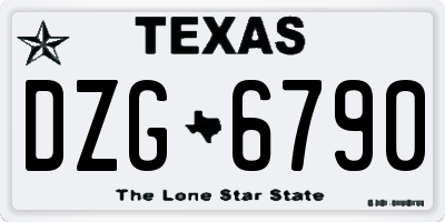 TX license plate DZG6790