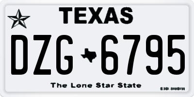 TX license plate DZG6795