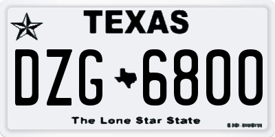 TX license plate DZG6800