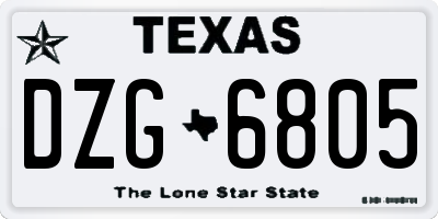 TX license plate DZG6805