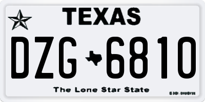 TX license plate DZG6810
