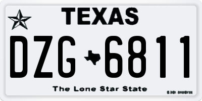TX license plate DZG6811