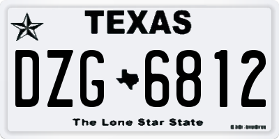 TX license plate DZG6812