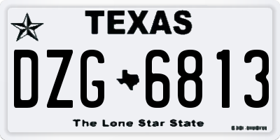 TX license plate DZG6813