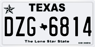 TX license plate DZG6814