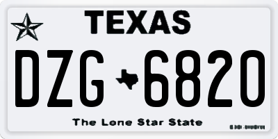 TX license plate DZG6820