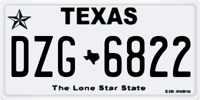 TX license plate DZG6822