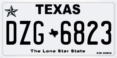 TX license plate DZG6823