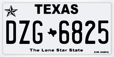 TX license plate DZG6825