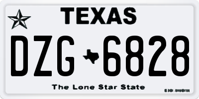 TX license plate DZG6828