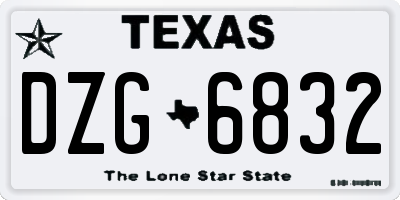 TX license plate DZG6832