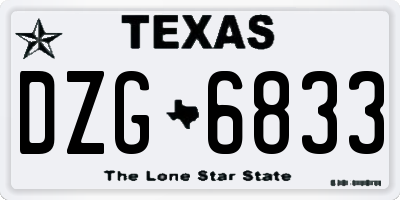 TX license plate DZG6833