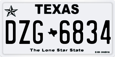 TX license plate DZG6834