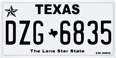 TX license plate DZG6835