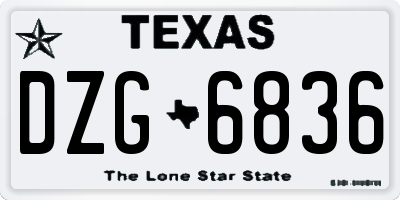 TX license plate DZG6836