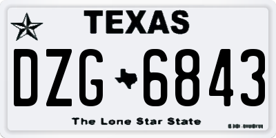 TX license plate DZG6843