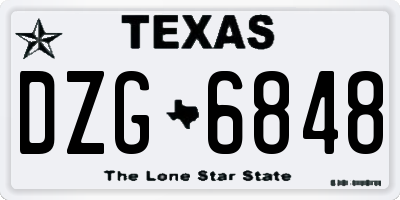 TX license plate DZG6848