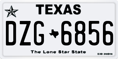 TX license plate DZG6856