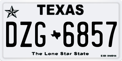 TX license plate DZG6857