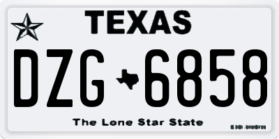 TX license plate DZG6858