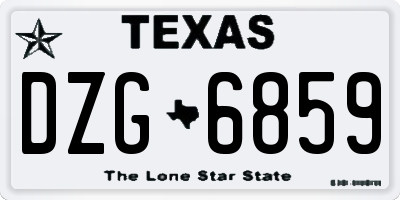 TX license plate DZG6859