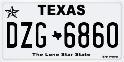 TX license plate DZG6860